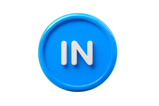 Blue circular button with white letters forming the word in blue circle web design graphical user interface isolated on white background, Clipping Path, png