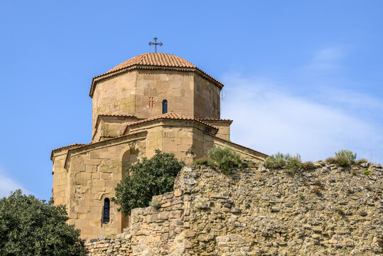 Jvari Monastery historic 6th century Georgian Orthodox monastery near Mtskheta, Georgia