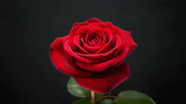 Red rose opening for valentines day