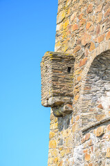 Historic stone defensive structure projecting from Swedish fortress wall. © Trygve