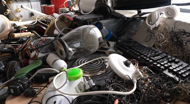 Electronic Waste and Accessories Collected for Recycling