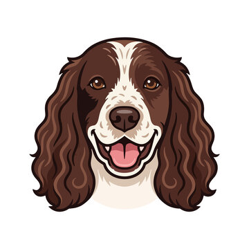 English Springer Spaniel dog head illustration portrait