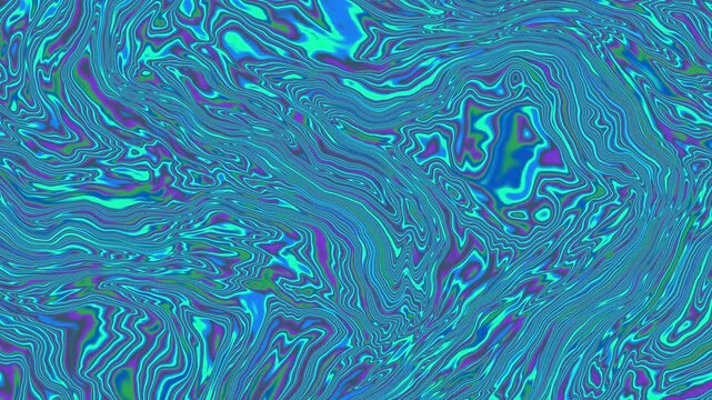 Deep ocean blue marble seamless loop, cyan and violet fluid swirls background