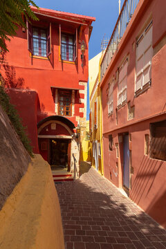 Narrow Street in Chania Old Town, Crete, Greece