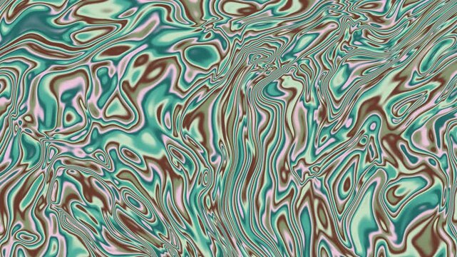 Teal and bronze watercolor marble seamless loop, elegant turquoise and blush fluid swirls background