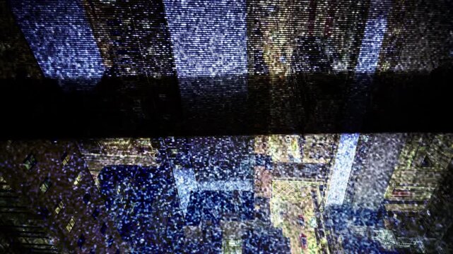hong kong cyberpunk city with overlayed code and data on the buildings