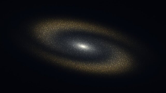 Spiral Galaxy Formation and Evolution Over Time Showing Stellar Dust and Gas Dynamics