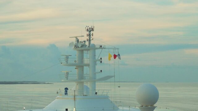 Communication Mast and Radar Equipment on Modern Cruise Ship