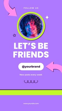 Colorful Arrow Story / Circular Portraits and Ribbon Arrows for Follow Invitations and Creator Profiles / Vertical / Part 10