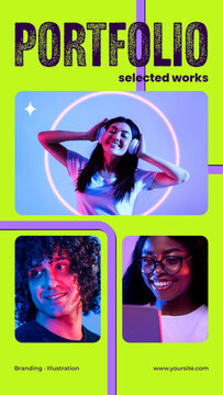 Colorful Arrow Collection Story / Bright Photo Collages and Rounded Borders for Selected Works and Portfolio Stories / Vertical / Part 08