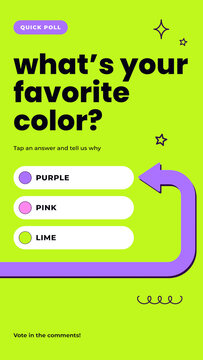 Colorful Arrow Collection Story / Graphic Answer Choices and Purple Arrows for Community Questions and Audience Feedback / Vertical / Part 05