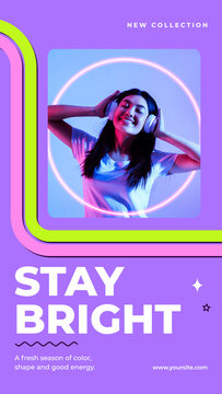 Colorful Arrow Collection Story / Rounded Portraits and Neon Arrow Frames for Product Collections and Brand Launches / Vertical / Part 01