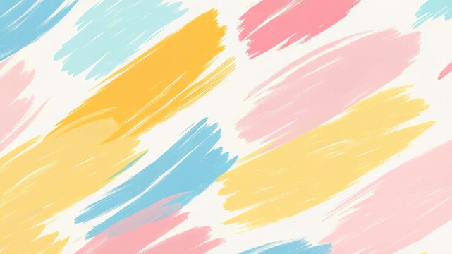 Pastel Brushstroke Pattern: A vibrant and cheerful abstract pattern featuring soft pastel-colored brushstrokes diagonally across a light background. Perfect for creative projects and designs.
