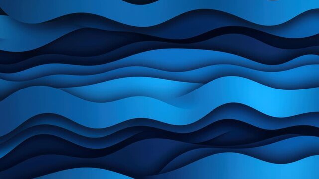 Abstract Blue Wave Pattern: A series of overlapping, undulating layers in various shades of deep and vibrant blues creates a visually striking abstract pattern with a sense of depth and movement.