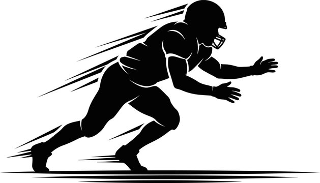 American football runner art