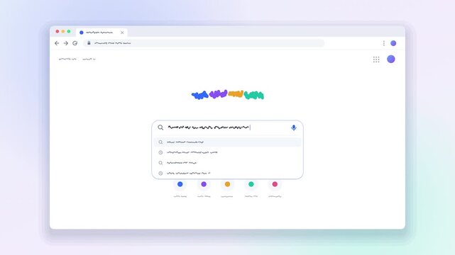 Search Engine Interface Animation with Typing and Web Results