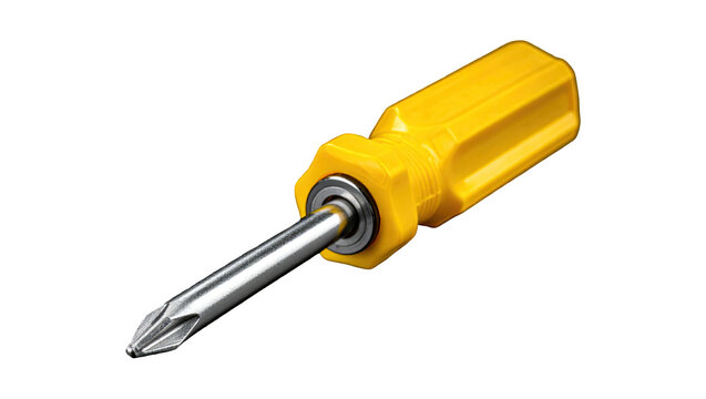 Yellow Phillips screwdriver isolated on a transparent background