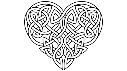 Fototapeta premium Pattern intricate celtic outline illustration, a printable black and white coloring page with clean lines for all ages