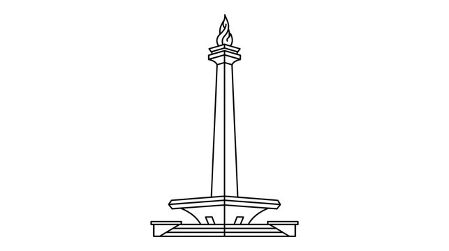 Monas Jakarta Landmark Illustration