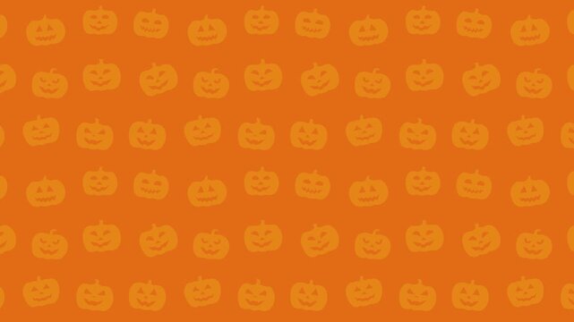 Orange Halloween pumpkin pattern seamless 4K loop