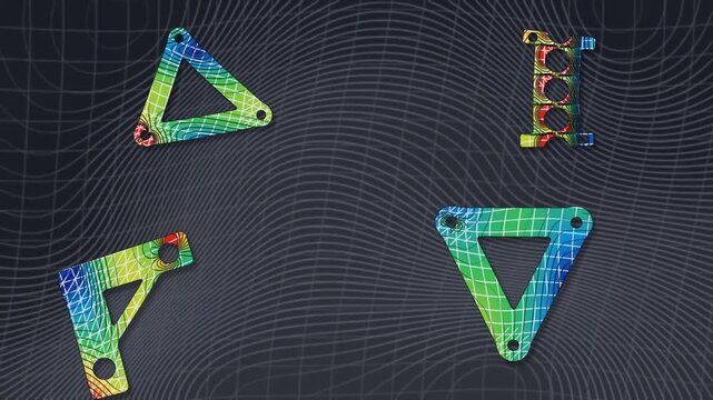 Finite Element Analysis Von Mises Stress Contour On Deforming Bracket Meshes Seamless Loop in deep charcoal tones
