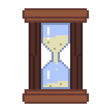 Pixel art hourglass icon for office productivity interface