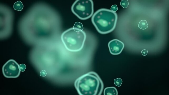 Seamless loop cells under microscope biology