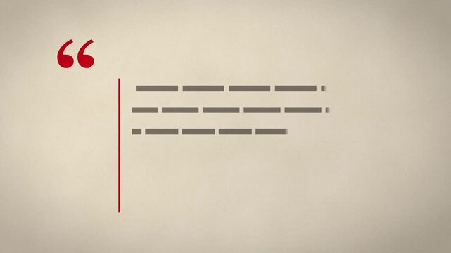 Seamless loop quote card with quotation marks on paper