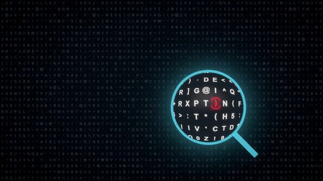 Seamless loop magnifying glass searching code for clues
