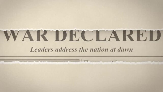 Seamless loop torn paper reveals newspaper headline