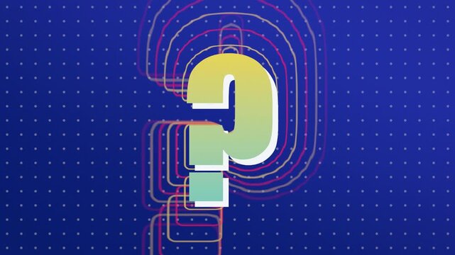 Seamless loop big question mark on blue background