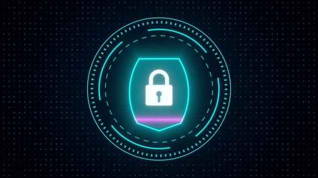 Seamless loop cybersecurity padlock shield data protection