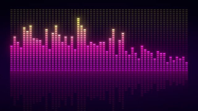 Seamless loop audio equalizer led spectrum bars