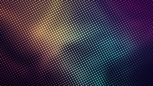 Seamless loop colorful halftone dot gradient background