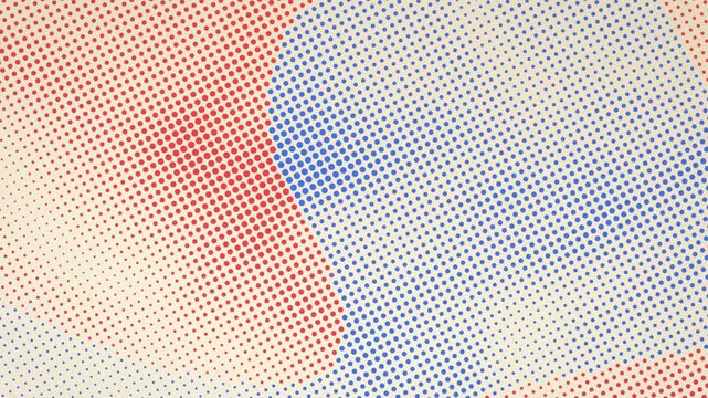 Seamless loop risograph two color halftone red and blue