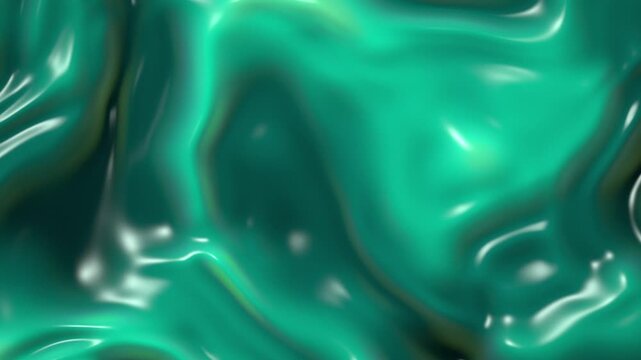 Seamless loop teal liquid metal abstract background