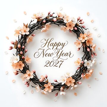 Greeting card presenting Happy New Year 2027