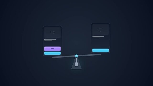 Abstract Comparison Concept with Balancing UI Cards