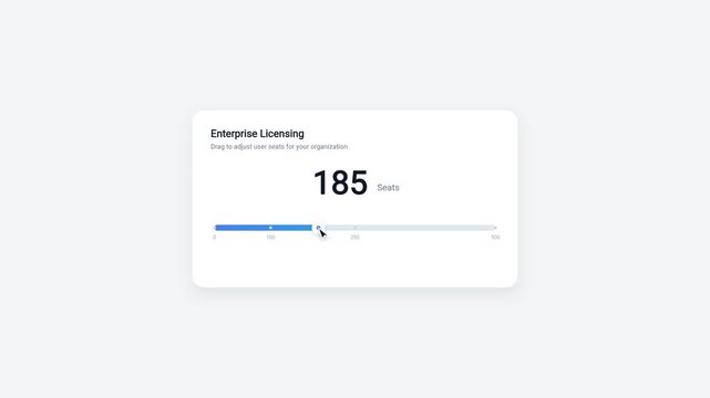 Interactive User Interface Component for Enterprise Licensing Seat Selection