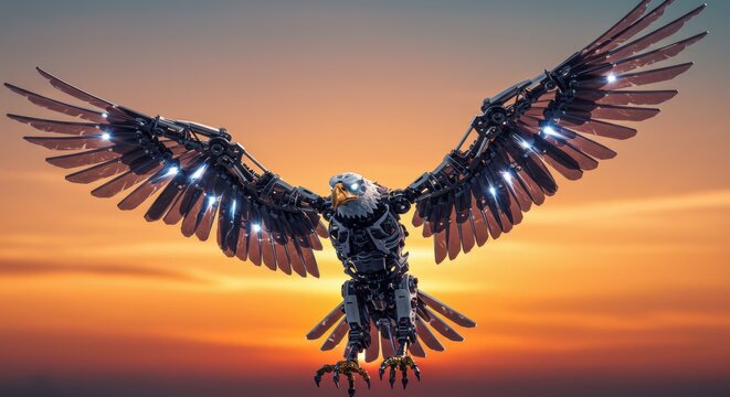 mechatronic robot animal illustration of eagle