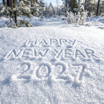 Greeting card presenting Happy New Year 2027