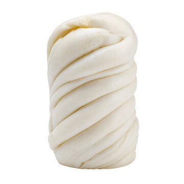 Tibetan tingmo, tall steamed bread roll with distinctive layered spira Isolated on White Background