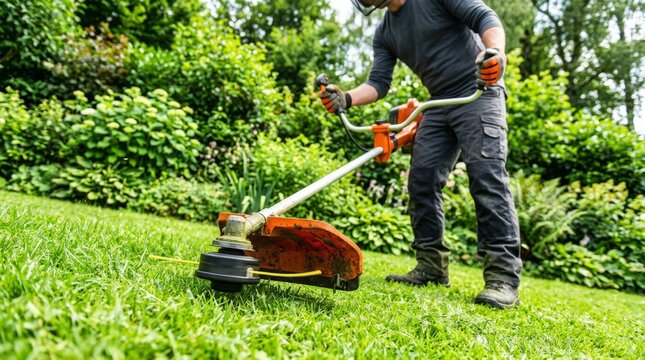 Professional techniques for using a lawn string trimmer safely