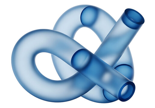 Modern abstract vector symbol of ampersand and curly brackets connected with a blue and gray gradient design isolated on transparent background