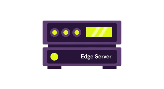 Edge Server Vector Illustration - Modern Network Computing Hardware Icon for Data and Technology Concepts