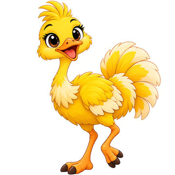 Cute cartoon baby chick illustration isolated on white background