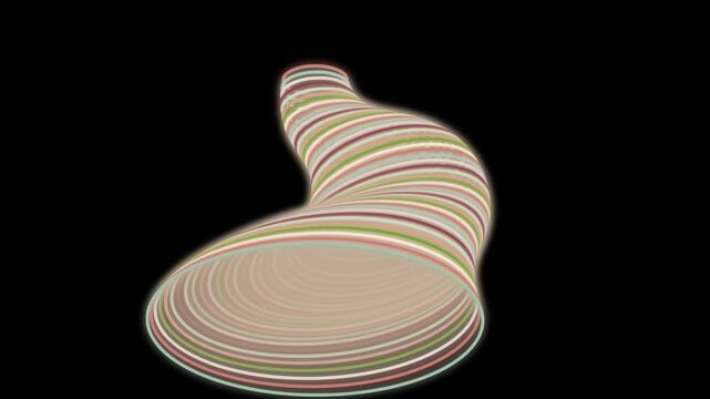 Abstract organic shape in sequential motion against a dark backdrop