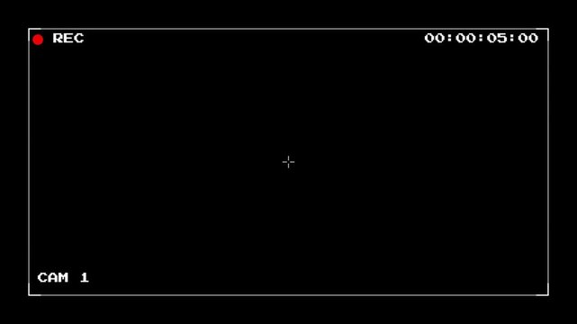 Retro VHS Style Recording Interface Overlay with Digital Timecode and Blinking Red Indicator for Found Footage Cinematography 4k video