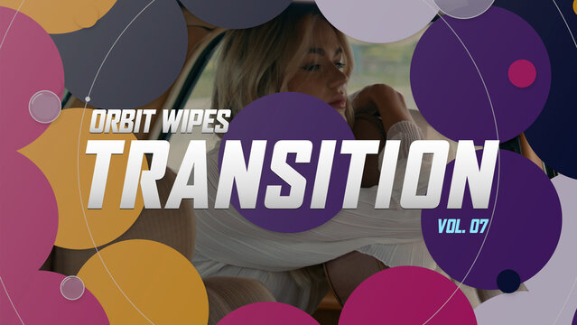 Orbit Wipes Transitions / Bold Purple and Yellow Circle Wipes with Orbit Lines for Event Promos and Social Media / Horizontal / Part 07