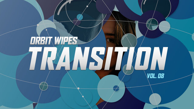 Orbit Wipes Transitions / Blue and Cyan Disc Wipes with Dotted Orbits for Tech Explainers and Social Media / Horizontal / Part 08